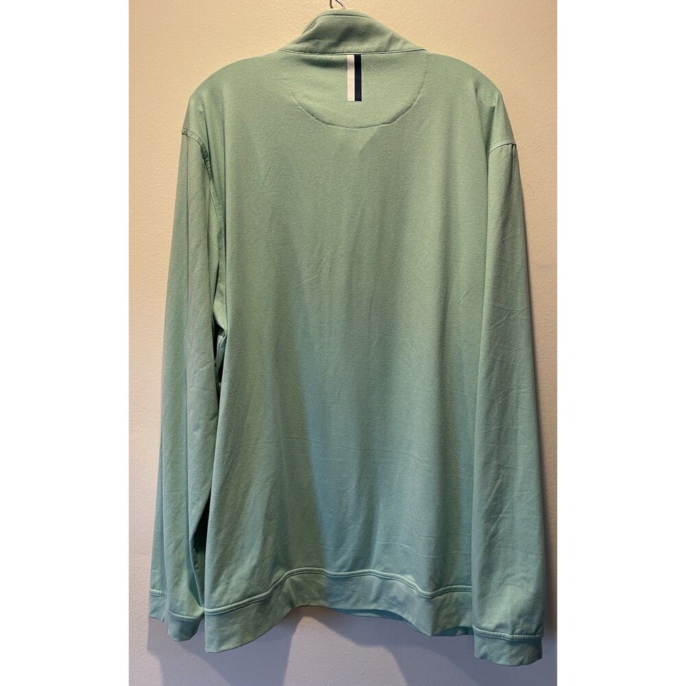 Rhoback Green Mint  1/4 Zip Long Sleeve Collared Golf Polo Shirt XXL Nylon Blend - Picture 3 of 7